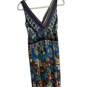 Vintage sinale dress 100% silk mini dress women’s small sleeveless floral USA